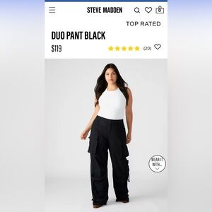Steve Madden Black Duo Cargo Pants